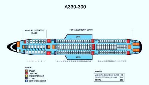 PAL A330 Seatmap old