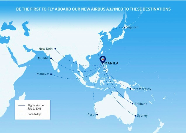 PAL A321N Route Network